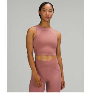 Lululemon Nulu High Neck Crop Tank Top Mauve Pink Women's 8 Yoga Running